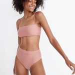 Madewell  Womens Bikini Top Sz XXS Second Wave Spaghetti Strap‎ Bandeau Pale Pink Photo 0