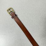 J Crew Leather Belt Womens Small Brown Brass Buckle Preppy Distressed Casual 1" Photo 2