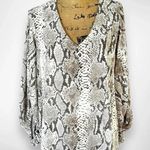 VICI ‎ Women's Snake Print V Neck Balloon Sleeve Top Large | EUC Photo 0