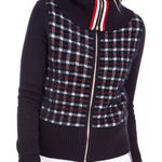 Tommy Hilfiger Plaid Funnel Zip Front Sweater Jacket NEW Size XS Photo 0