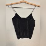 Free People  Intimately Lurex Skinny Strap Seamless Brami Black & Gold Shimmer Photo 3