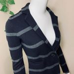 Loft Gray Knit Striped Blazer Jacket New XXSP Photo 0