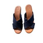 Tommy Bahama  Stacey Navy Wedge Sandals Slides Espadrilles Womens Size 7.5 M Photo 2