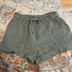 Aerie  Tie Waist Flowy Beach Shorts in Olive Green Size M Photo 1