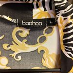 Boohoo Black Gold Chain Print Long Sleeve Kimono Jacket Size Large BRAND NEW Photo 4