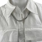 Urban Revivo White Sleeveless Chain Necklace Button Down Crop Shirt Tank Top 6 Photo 2