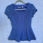 Isaac Mizrahi  Royal Blue Textured Blouse Photo 2
