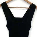 Olivaceous Size S Ribbed Bodysuit Square Neck Cutout Back Thong Black Stretchy Photo 1