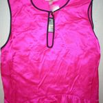 Juicy Couture New $398 Dress Silk Hot Pink Womens 0 Navy Blue Keyhole Hammered Photo 3