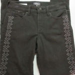 NYDJ Not Your Daughters Jeans Ami style embroidered accents black sz 10 Photo 0