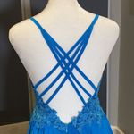 Women’s Blue Prom Party Dress Full Length with Leg Slit 4 **READ DESCRIPTION Photo 3