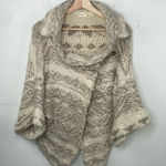 Sleeping On Snow Sweater Womens Beige Cardigan Open Asymmetrical Flowy XS Photo 0
