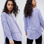 Free People Not Cold In This Top Floral Lilac Lace Knit Size M Photo 2