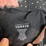 Torrid  Plus Size Black Pink & Peach Floral Sprinkle Polka Dot Leggings Photo 3