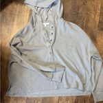 Hippie Rose  Waffle Knit Gray Button-Up Hoodie Photo 0
