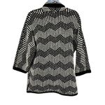 Gap  Chevron Knit Open Front Oversized Cardigan Sweater Wool Alpaca Black White Photo 2