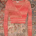 American Eagle  Cropped Wrap Space Dye Sweater Photo 0
