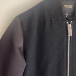 Maje Woman Satin-paneled Wool-blend Coat Black Photo 10