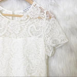 CUPCAKES & CASHMERE Shea White Lace Mini Swing Dress Photo 4