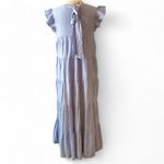 Elegant baby‎ blue Tiered Maxi Dress Pink Size M Photo 2