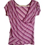 prAna  purple pink‎ diagonal stripe versatile wrap top W1SERE114 Women’s Medium Photo 3
