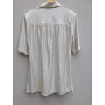 Apparenza Cream Dressy Blouse Tunic Type Satin Flower Buttons Size Medium Brown Photo 5