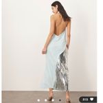 ARRANGE embellished shard panel halterneck maxi dress in light blue Size 8 Photo 3