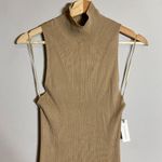 Anthropologie NWT  Mock Neck Midi Dress Women's Small Cedar Tan Sleeveless Knit Photo 9