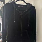Gloria Vanderbilt Black Velvet Zip-up Photo 1
