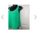 My Michelle  Green Sleeveless Polyester Top Side Zippers and Front Pocket Sz L XC Photo 2