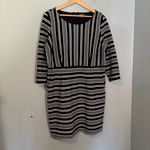 Lands' End  Womens Blue‎ White Striped Long Sleeve Sheath Dress Photo 2