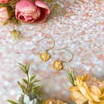 Handmade Golden Pearl On Shell Earrings Gold Photo 0