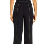 T Tahari Jumpsuit Women 14 XL Black Sleeveless Belted Contrast-Stitch Wide Leg Photo 1