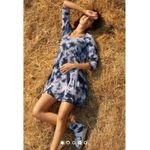 Anthropologie  Saturday Sunday Sweater Blue Tie-Dye Swing Dress 3/4 Sleeve Size S Photo 8