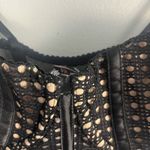 Victoria's Secret  Black Mesh Corset Bodysuit 36C Sheer Bustier Lingerie Photo 2