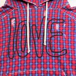 Frank & Eileen  Plaid LOVE Distressed Pullover Hoodie Sweatshirt Size XS Photo 5