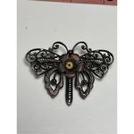 Vintage Modernist Filigree Antique Silver Butterfly Brooch Pin Photo 3