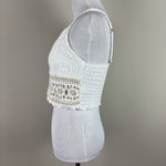 Hollister Tank Top Womens XS White Crochet Cropped Floral V-Neck Festival Boho Photo 6
