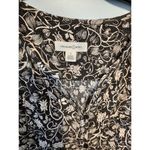 Treasure & Bond  Brown & Beige Shirred Floral V-neck Blouse w Shirt Tail Sz S Photo 1