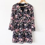 Monique Lhuillier ML x Anthropologie Mini Dress in Black Floral Photo 1