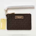 Michael Kors Jet Set Brown Logo Wristlet Card Holder – Brand New With Tags Photo 1