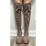 Altar'd State NEW Altar’d State Faux Suede Over The Knee Boots Taupe Chunky Lug Sole Size 8.5M Photo 1
