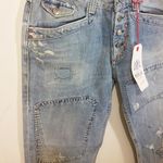 Replay women's 28 Kate Bush "KATEUSH" distressed hippie flower patchwork jeans Blue Photo 6