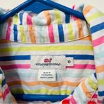 Vineyard Vines White multi color Stripe Tank Top button up collar tie size 10 Photo 1