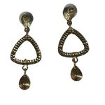 Saks 5th Avenue Saks Fifth Ave Gold and Red Dangle Crystal Pierced Earring Photo 1