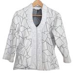 Ravel Geometric Print Jacket Ruched Front White Black Career Size M Size M Photo 0