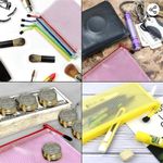 Set/3 Waterproof BLUE Document Zipper Travel Pouches, File Organizers, Clear Photo 8