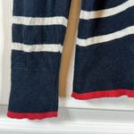 Banana Republic  Silk Cashmere Crewneck Navy White Stripe Top Size Med EUC #6762 Photo 2