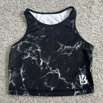 Buffbunny  Black Marble High Neck Crop Photo 0