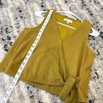 Madewell  Mustard Green Wrap Sleeveless Top Size Small Photo 6